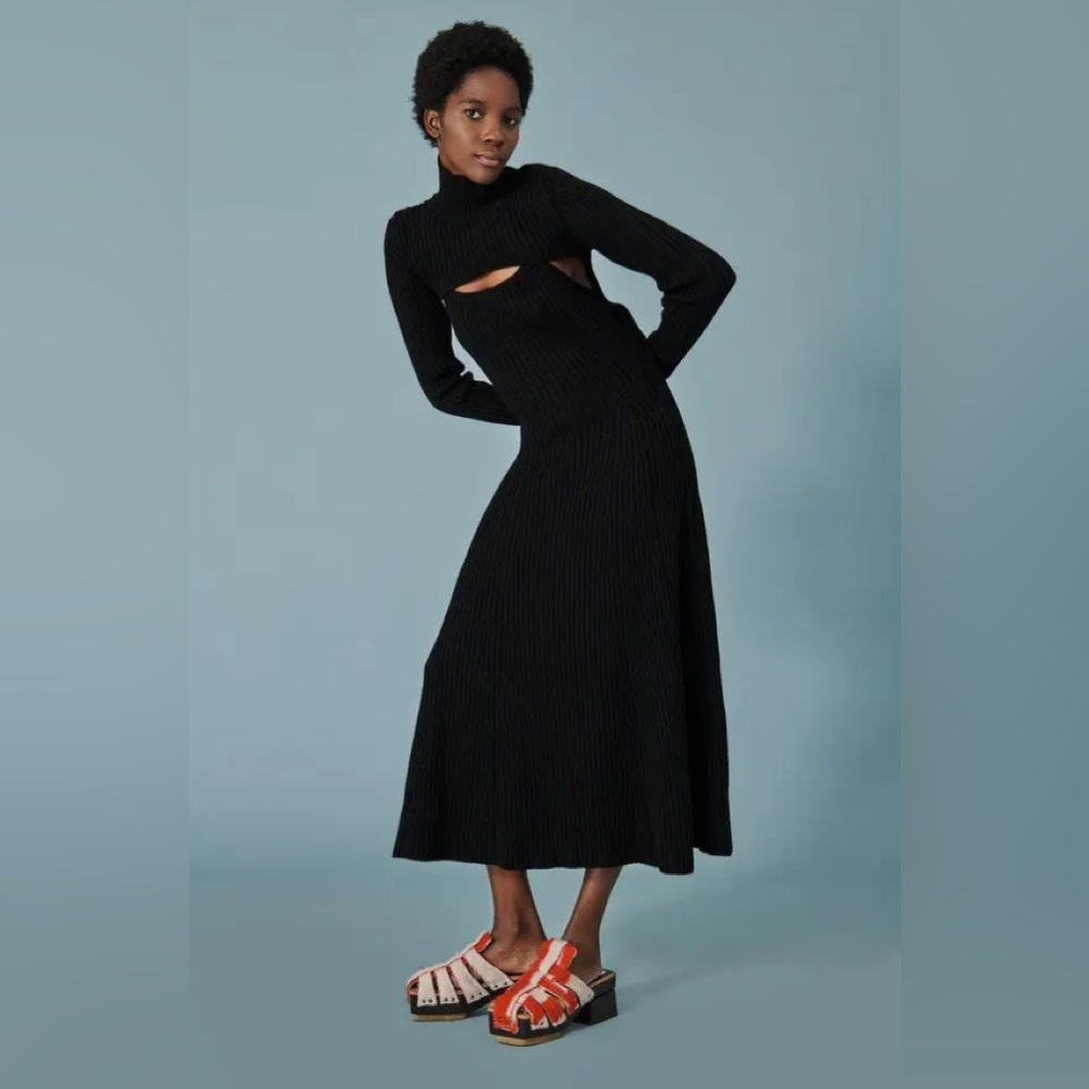 Rosie Assoulin black The Thousand-in-One Ways Sweater dress Large NWT